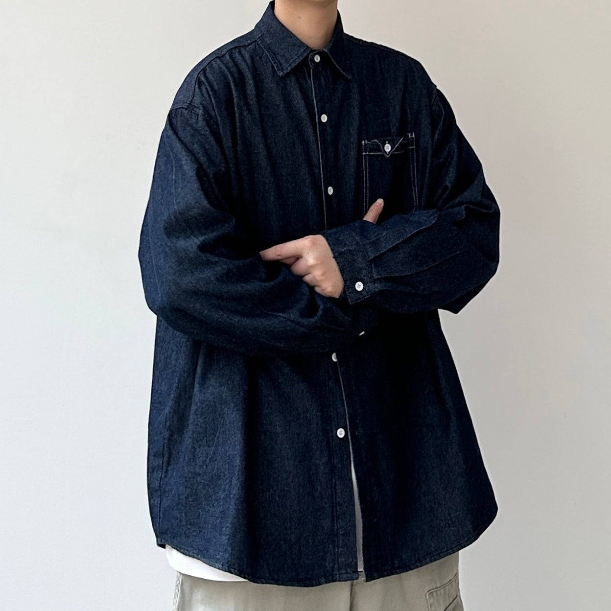 Dark Denim Oversized Shirt N0951