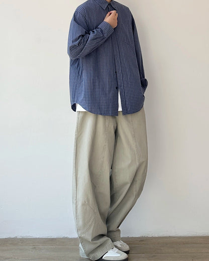 Classic Check Button Down Long Shirt N0913