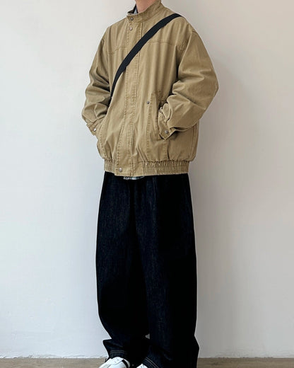 Relaxed Silhouette Stand Collar Jacket N0897