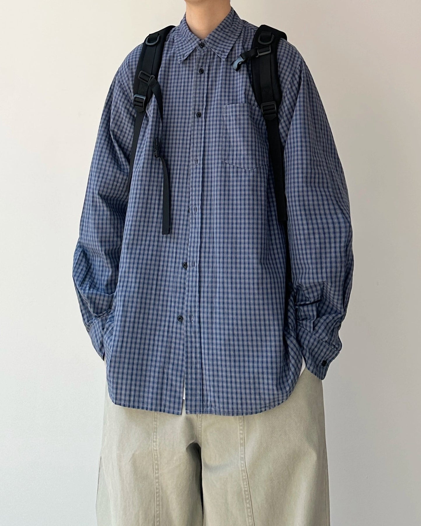 Classic Check Button Down Long Shirt N0913