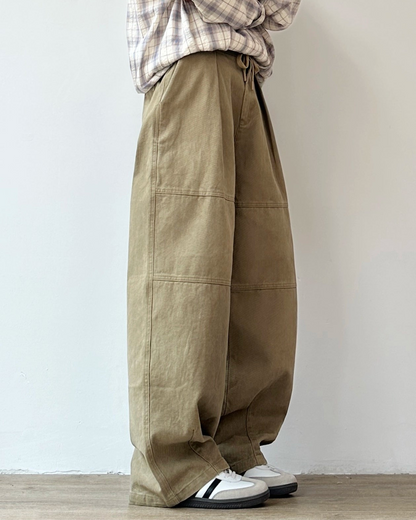 Retro Wide-Leg Work Pants N0869