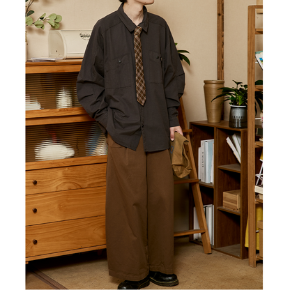 Wide Straight Casual Pants N0011