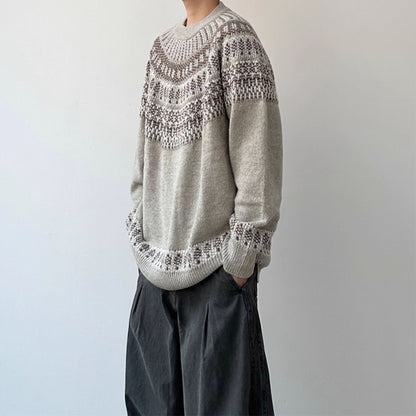 Nordic Pattern Round Sweater N1002