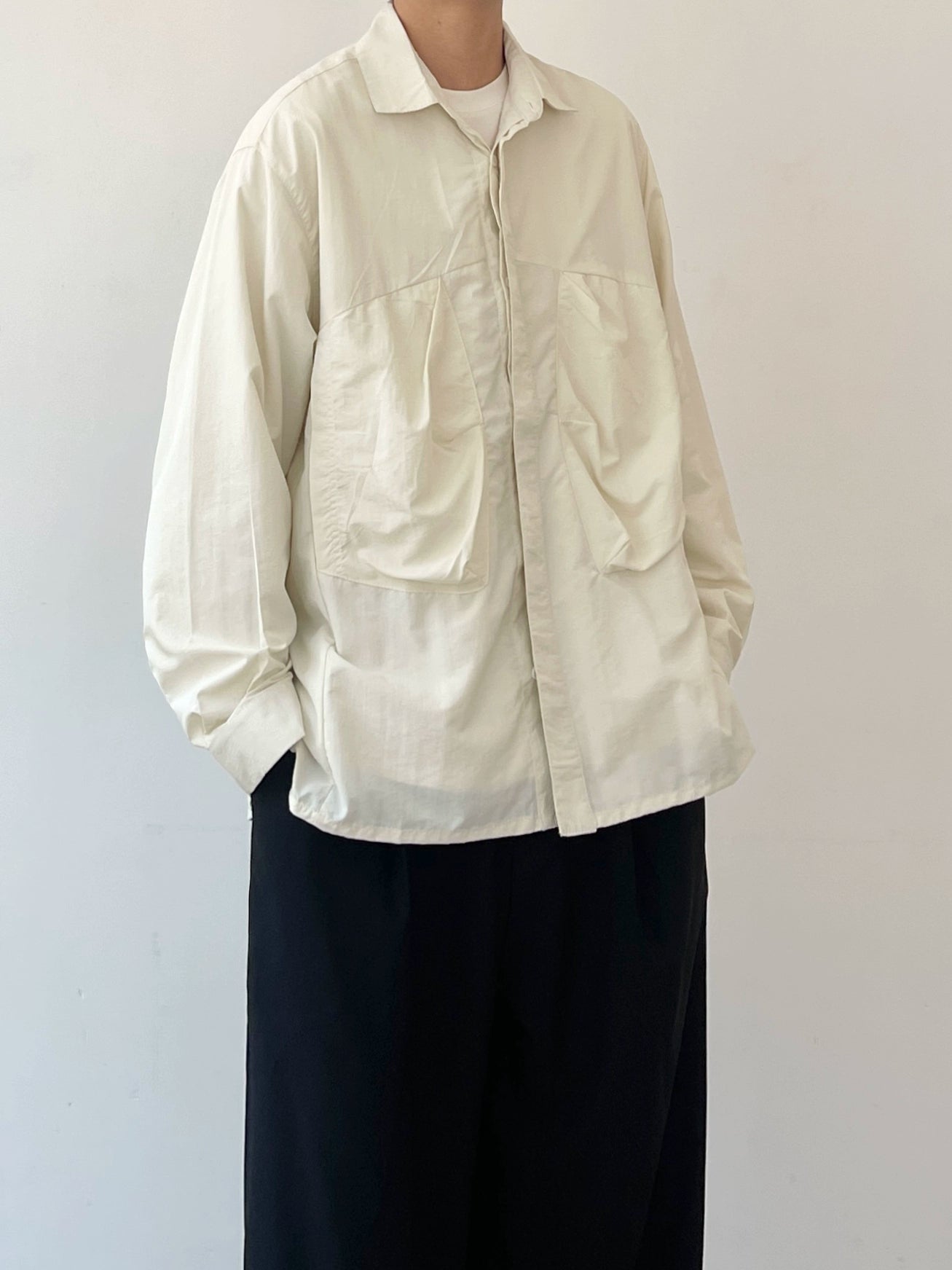 Minimal Pocket Detail Long Sleeve Shirt N0648