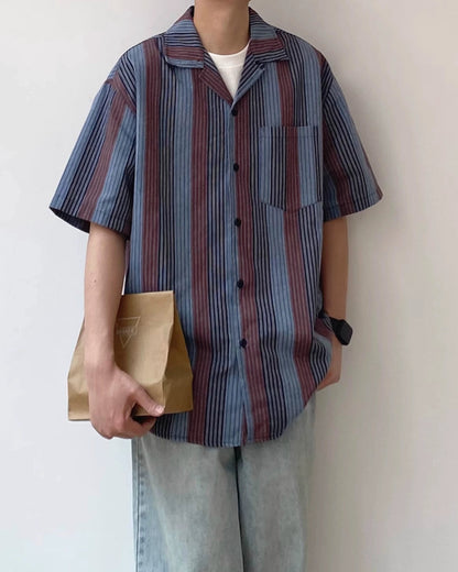 Multi Stripe Relaxed Shirt N0813