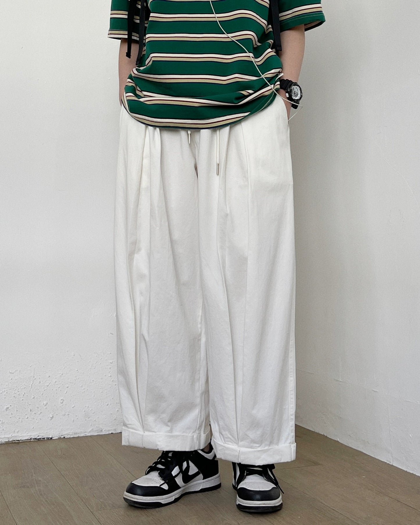 Wide Silhouette Pleats Pants N0713