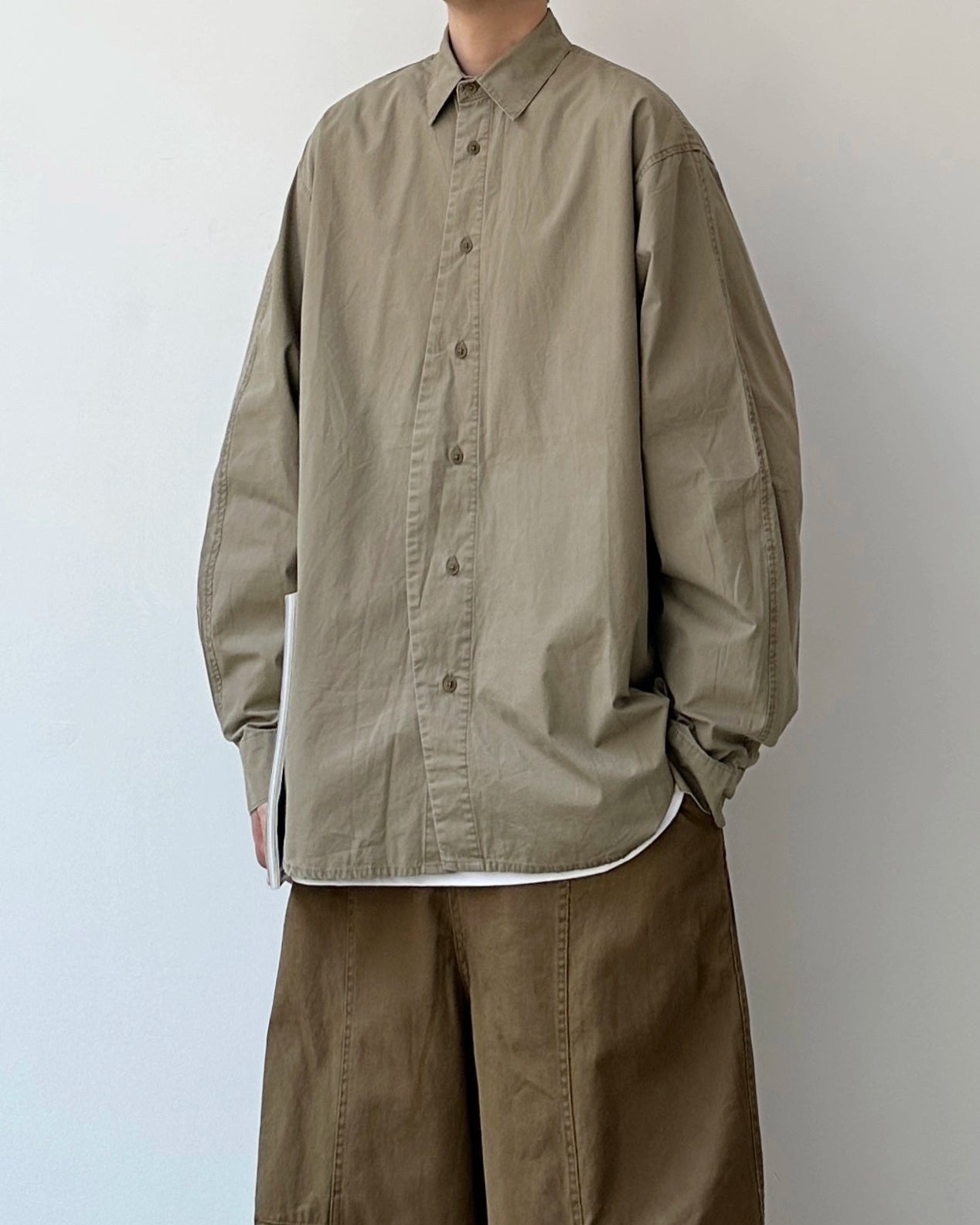 Straight Silhouette Casual Style Long Sleeve Shirt N0912