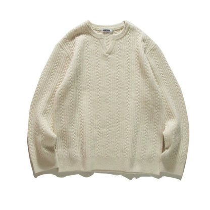 Cable Pattern Relax Fit Knit Sweater N0980