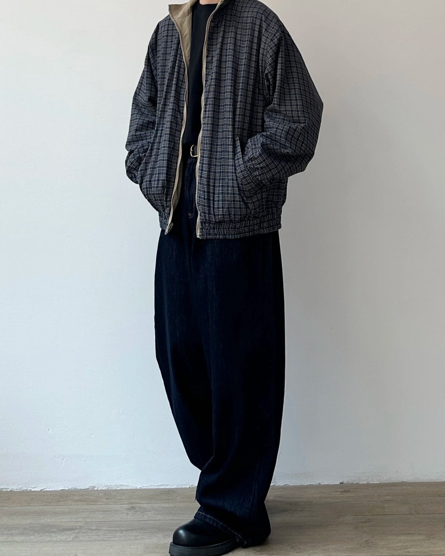 Reversible Check Stand Collar Jacket N0926