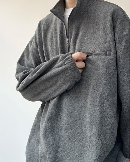 Simple Zip Pullover Long Sleeve Sweatshirt N0909