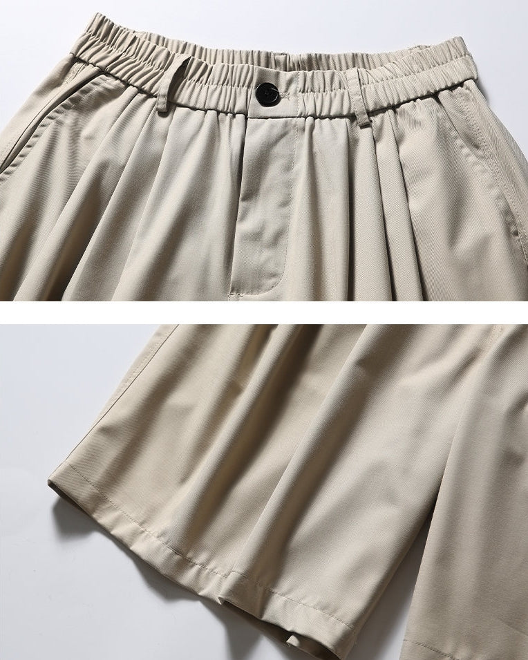 Simple Wide Silhouette Half Pants N0744