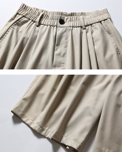 Simple Wide Silhouette Half Pants N0744