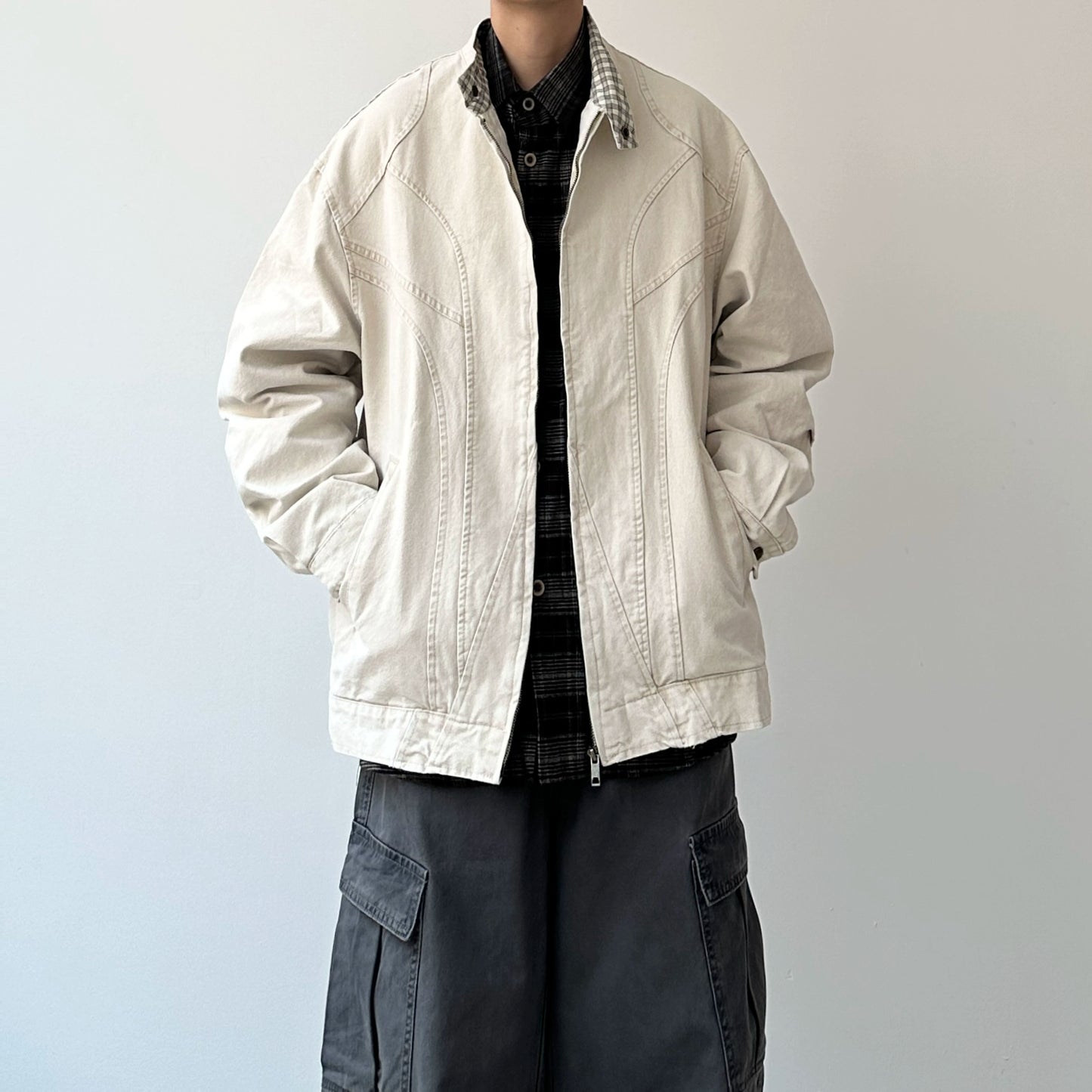 Curved Panel Work Design Jacket N0947