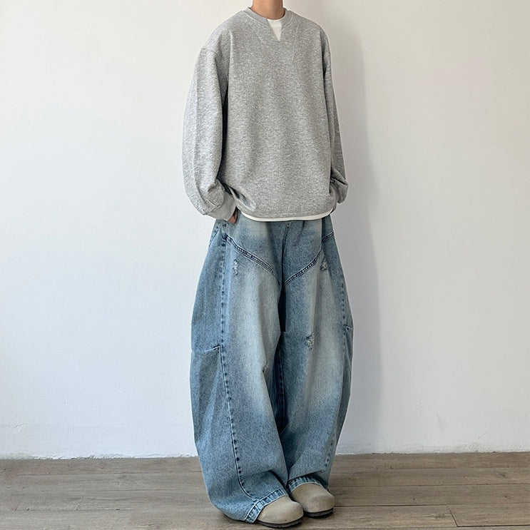 Simple Design Sweat Tops N1066