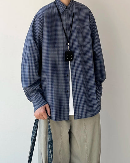 Classic Check Button Down Long Shirt N0913