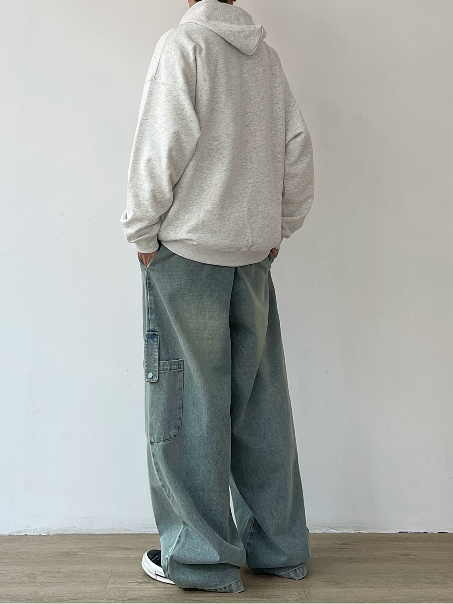 Wide Silhouette Denim Cargo Loose Pants N0628