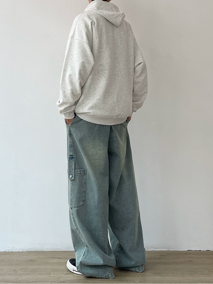 Wide Silhouette Denim Cargo Loose Pants N0628