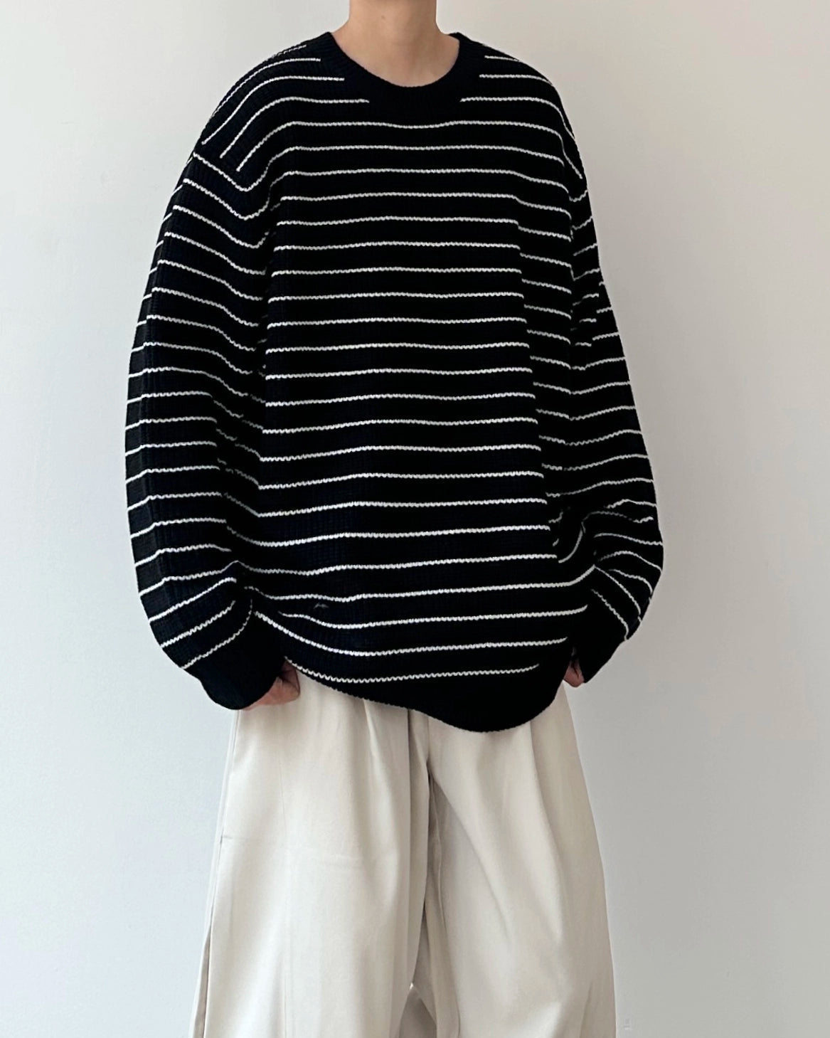 Retro Striped Knit Sweater N0894