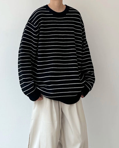 Retro Striped Knit Sweater N0894