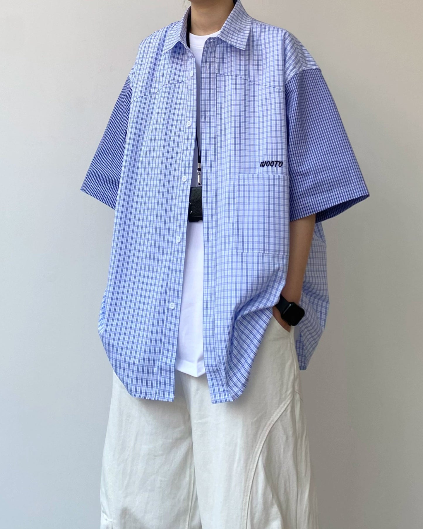 Grid Check Combination Shirt N0819