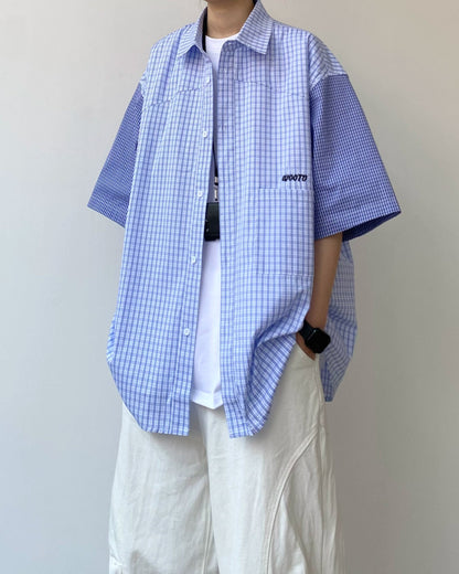 Grid Check Combination Shirt N0819