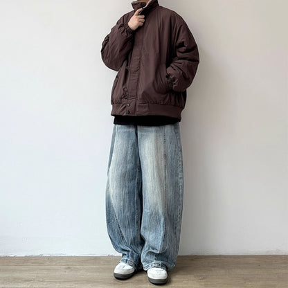 Vintage Wash Wide Denim Pants N0964