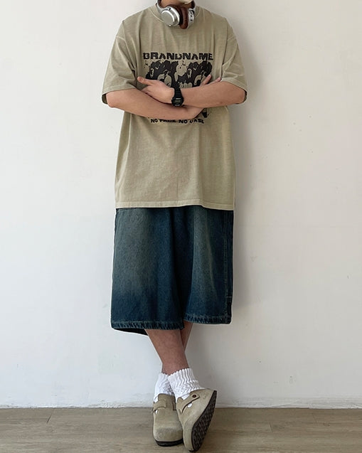 Faded Color Art Short Sleeve Tee N0762