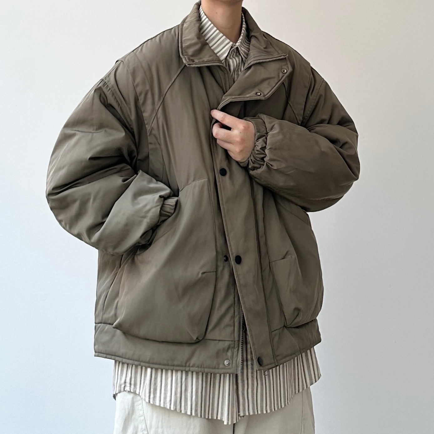 Volume Silhouette Stand Collar Jacket N0962