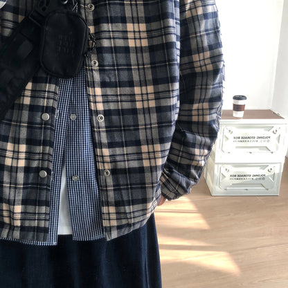 Loose Silhouette Check Shirt Jacket N0998