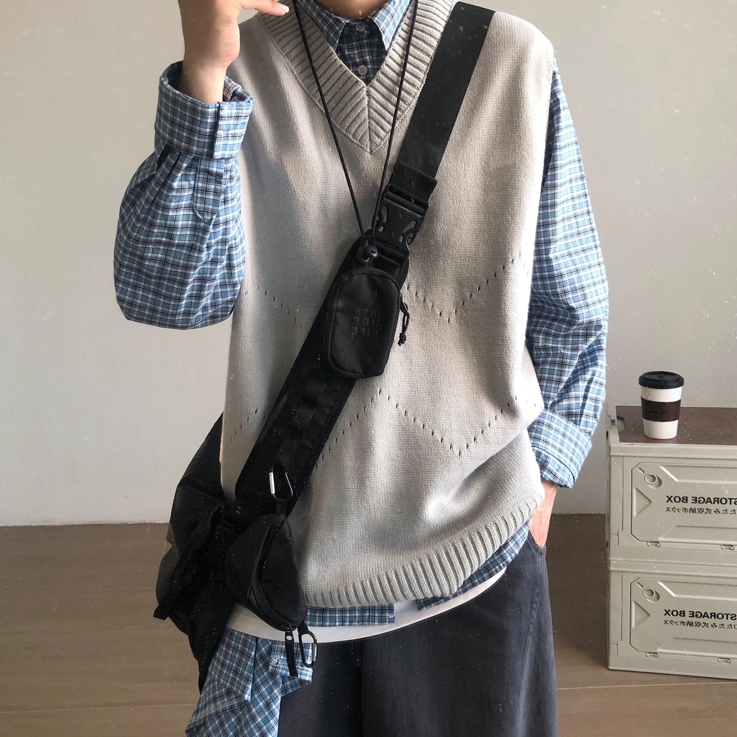 Classic Style Layered Knit Vest N1001