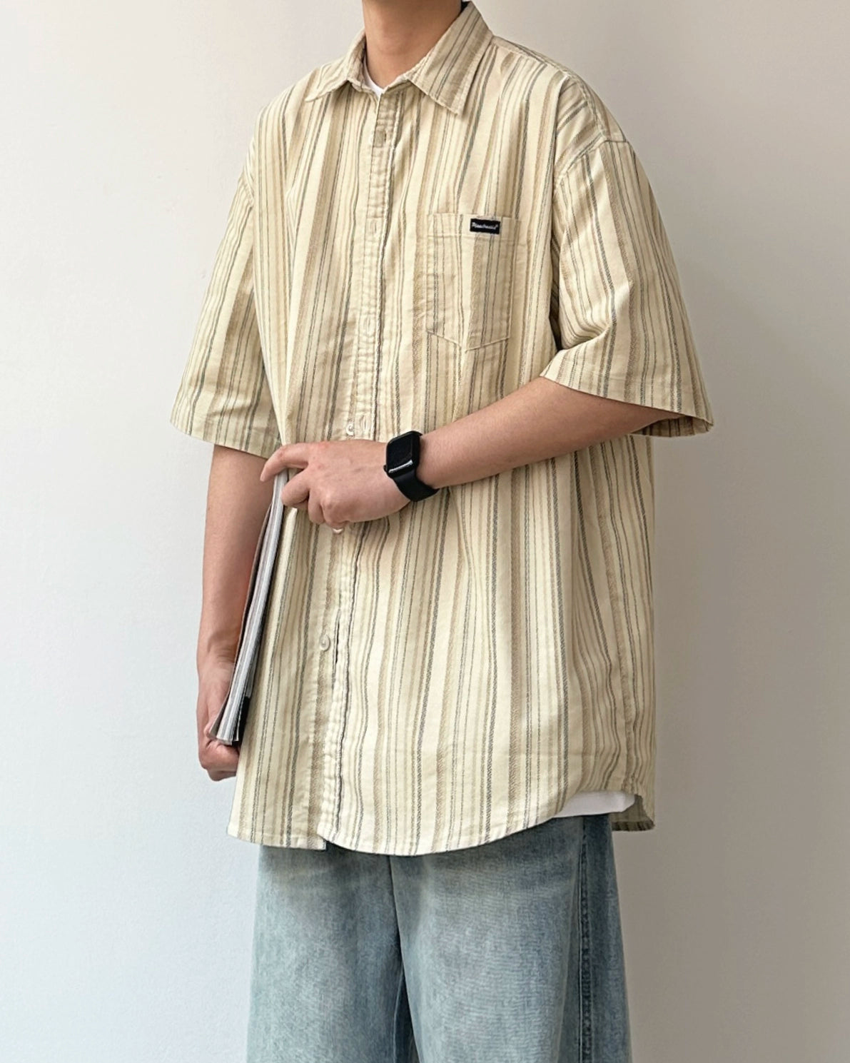 Pinstripe Retro Color Shirt N0814