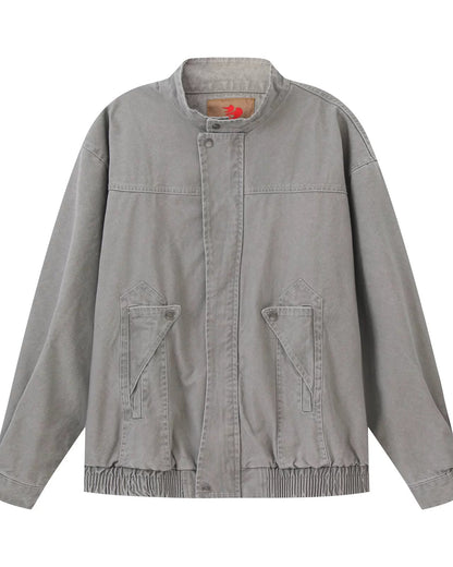 Relaxed Silhouette Stand Collar Jacket N0897