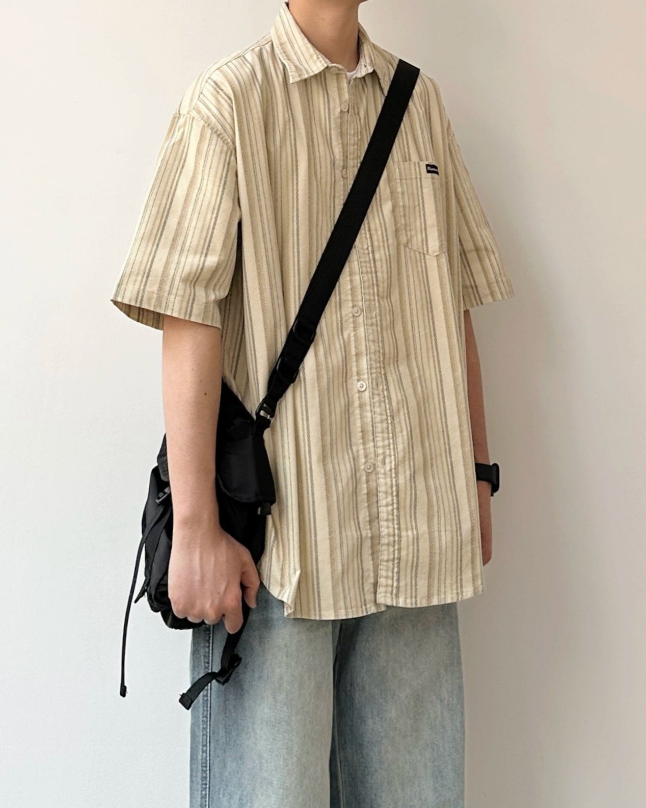 Pinstripe Retro Color Shirt N0814