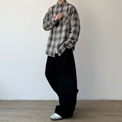 Classic Check Front Pocket Long Sleeve Shirt N1025