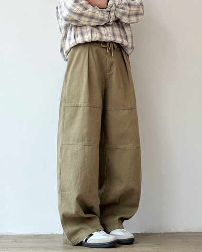 Retro Wide-Leg Work Pants N0869