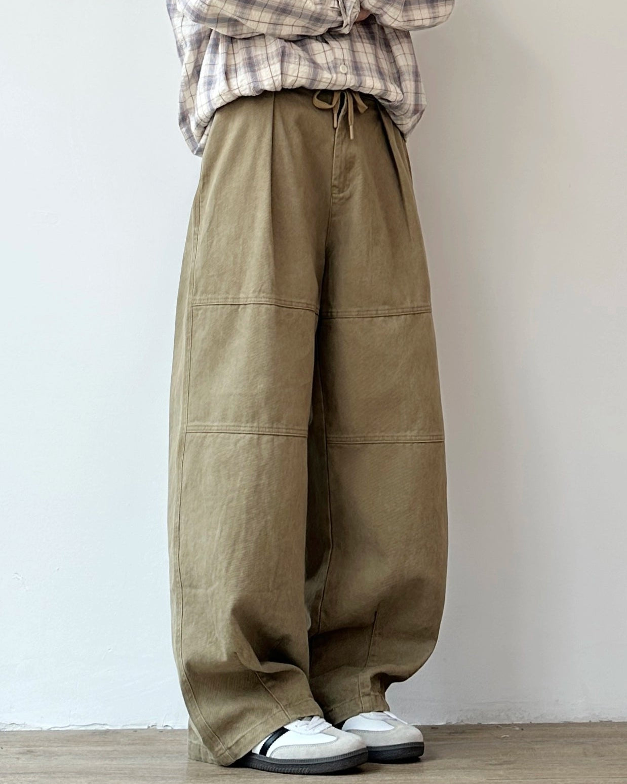 Retro Wide-Leg Work Pants N0869