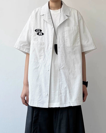 Clean Stripe Patch Shirt N0824