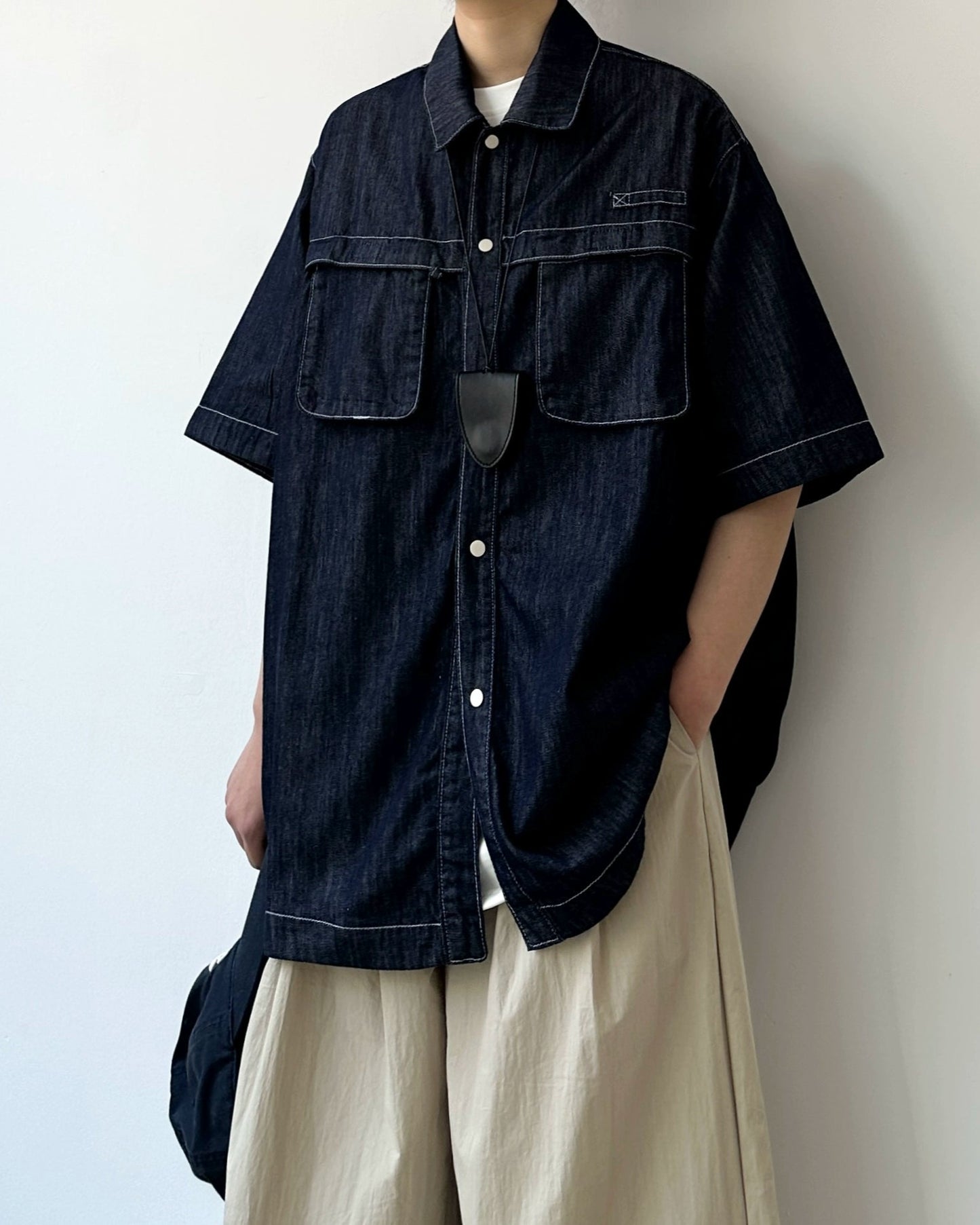 Contrast Stitch Pocket Shirt N0825