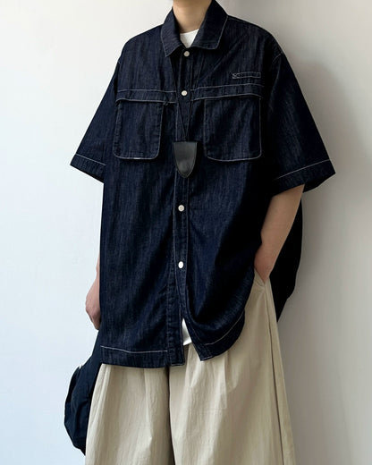 Contrast Stitch Pocket Shirt N0825