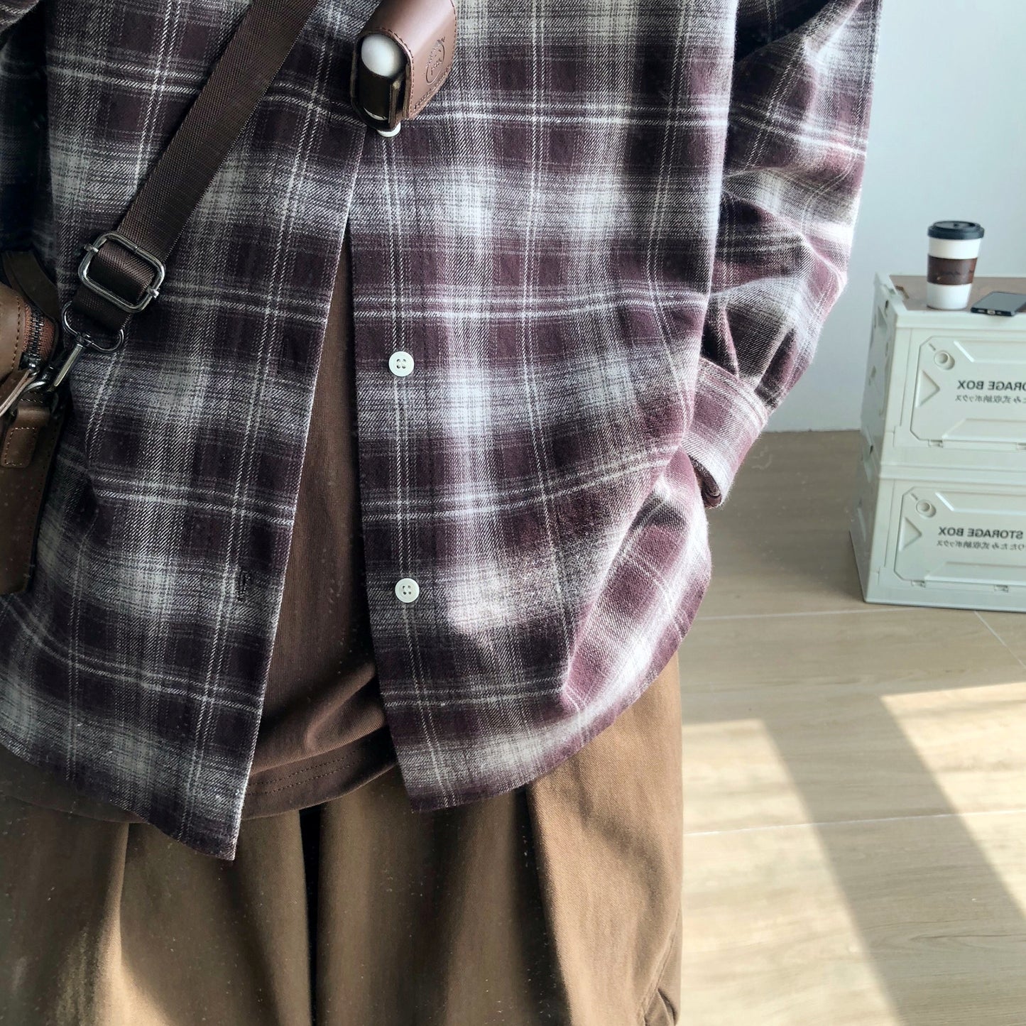 Check Casual Silhouette Long Sleeve Shirt N1000