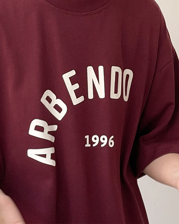 Casual Burgundy Short Sleeve Tee N0771