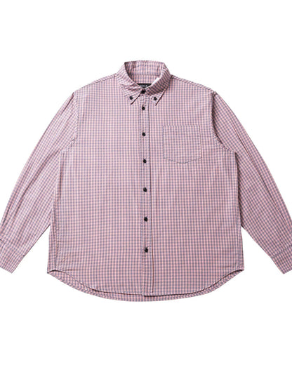 Classic Check Button Down Long Shirt N0913