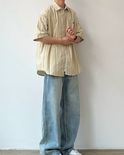 Pinstripe Retro Color Shirt N0814