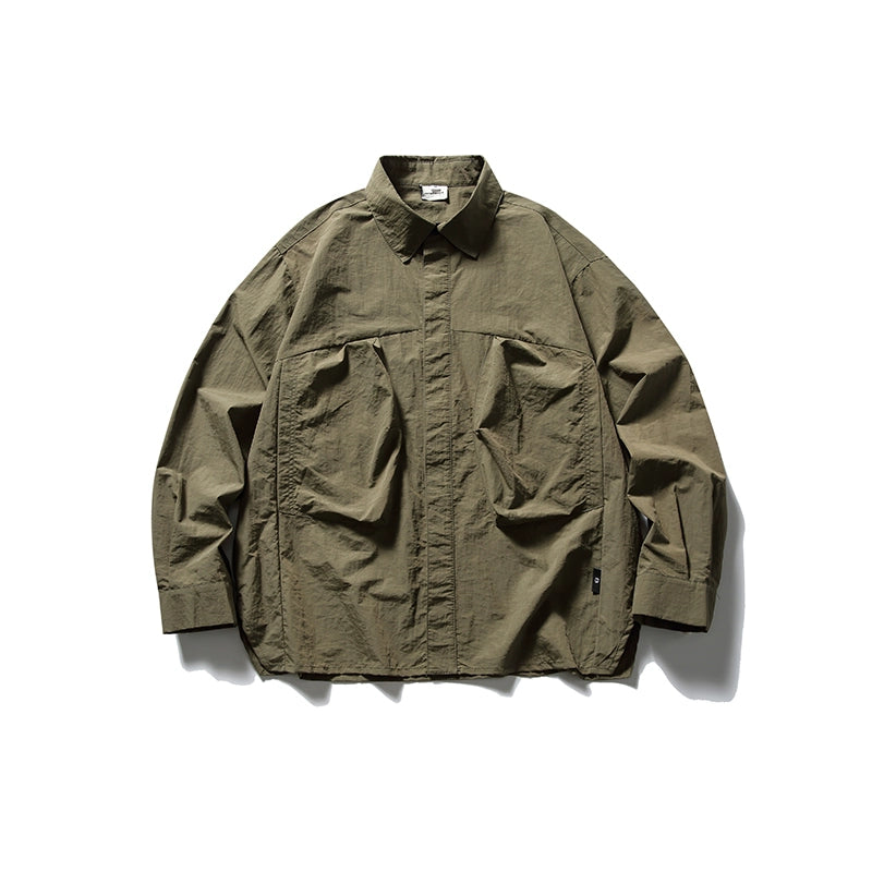 Minimal Pocket Detail Long Sleeve Shirt N0648