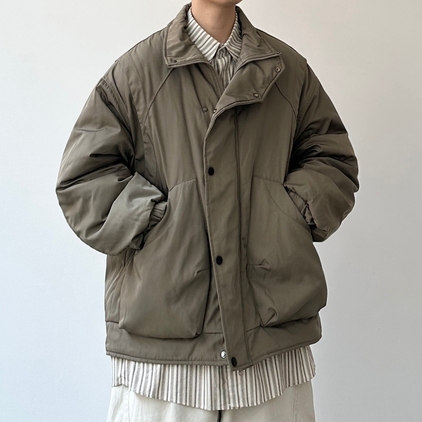 Volume Silhouette Stand Collar Jacket N0962