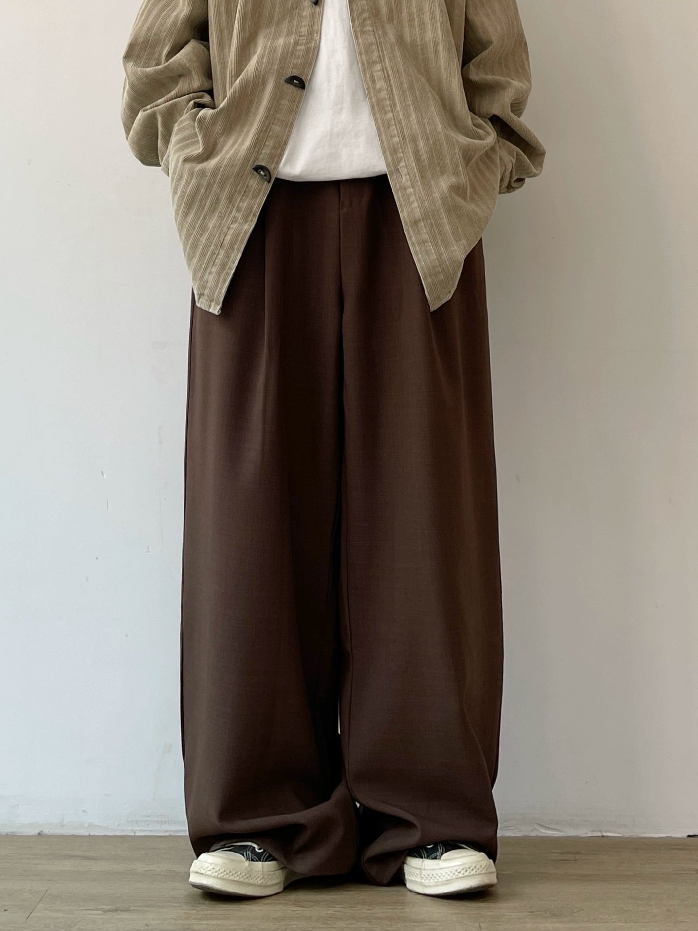 Relaxed Fit Straight Line Wide Pants N0635