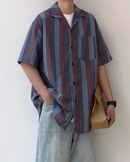 Multi Stripe Relaxed Shirt N0813