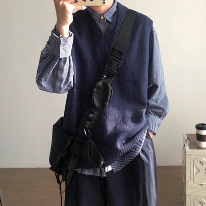 Classic Style Layered Knit Vest N1001