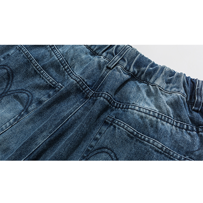 Loose Straight Casual Washed Jeans N0008