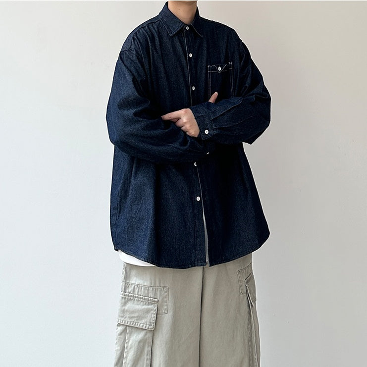 Dark Denim Oversized Shirt N0951